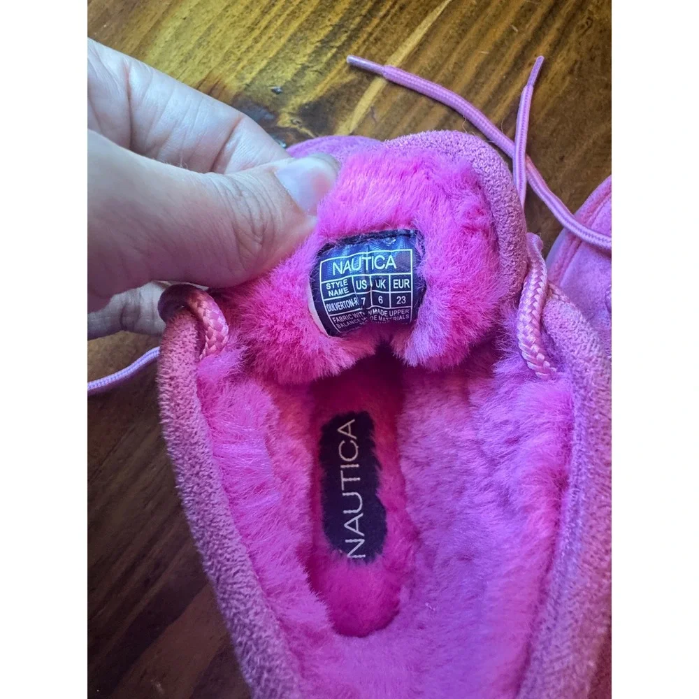 Nautica Kids Culverton-R Pink Faux Fur Lined Chukka Boots Size 7 Toddler